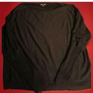 Eileen Fisher Merino Wool Black Crewneck Sweater Womens XL